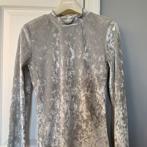 Crushed Velvet Mock Neck